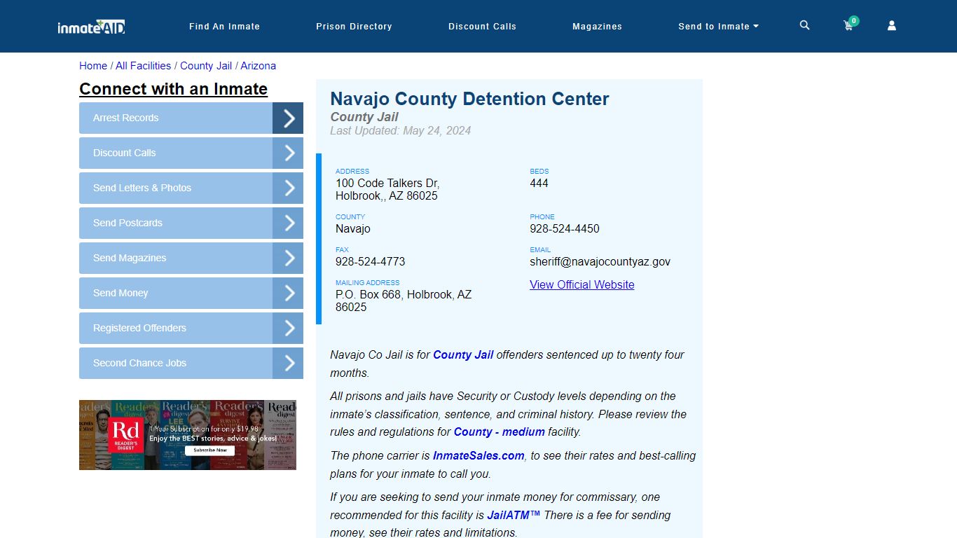 Navajo County Detention Center - Inmate Locator